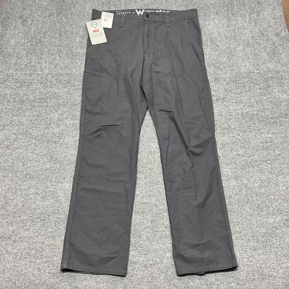 Wrangler ATG Pants Mens 34x32 Gray All Terrain Gear Twill Hiking Stretch Pockets
